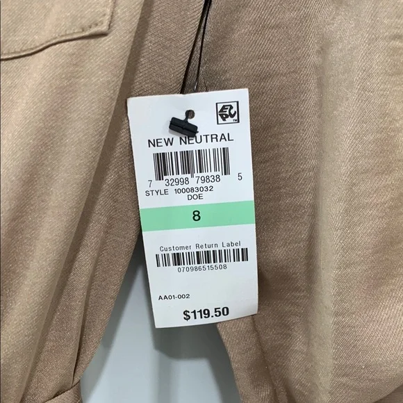 INC International Concepts Tan Jumpsuit with Collared Neckline - Picture 5 of 14